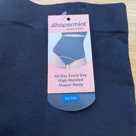 Shapermint XL/XXL Black High Waisted Shaper Panty 54008 Shapewear Neutral Comfy - Picture 8 of 10